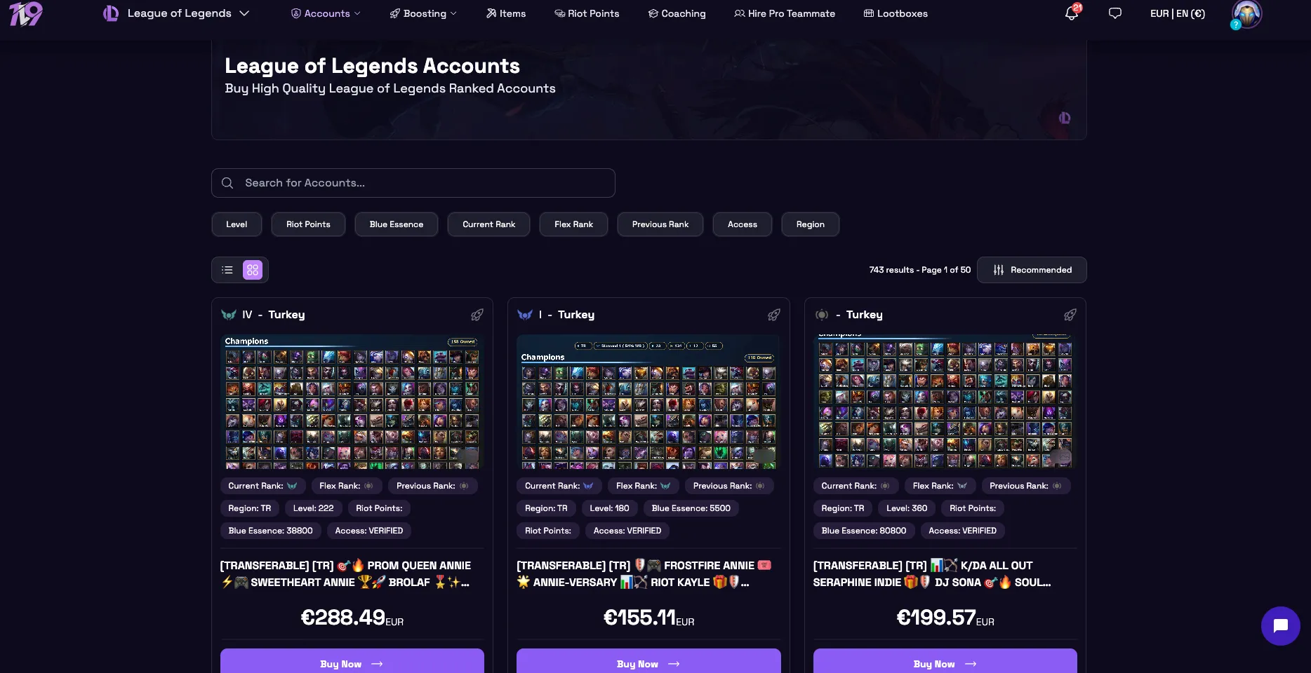 challenger lol accounts